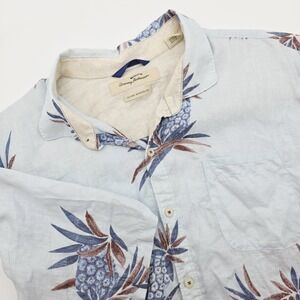 Tommy Bahama Mens XL Shirt Pineapple Hawaiian Casual Floral Linen Button Read